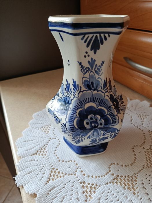 Śliczny stary wazon porcelana Delft