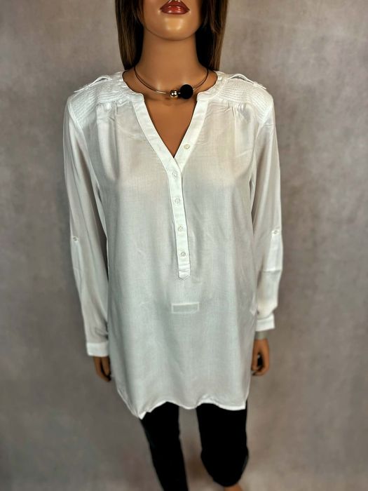 Bonprix bluzka damska 38 oversize wiskoza dekolt V koszulowa