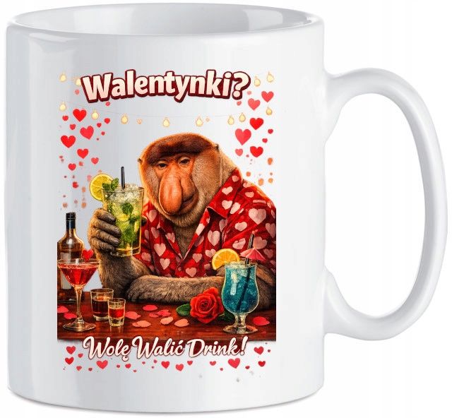 kubek ceramiczny walentynki ? wolę walić drinki prezent śmieszny