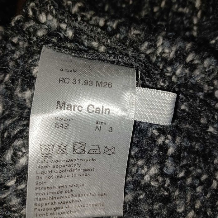 MARC CAIN żakiet/sweter wełna+alpaka +inne ciepły styl Channel M/L