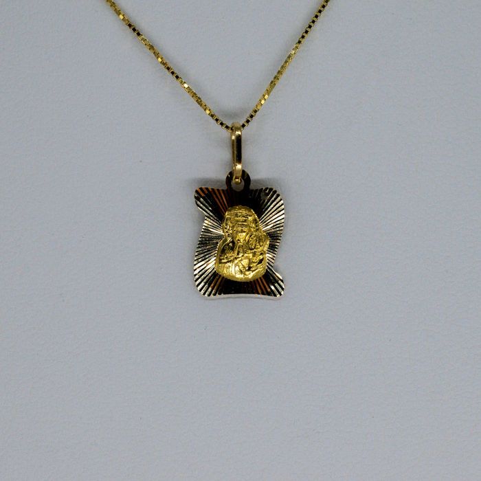 zestaw złota 585 łańcuszek + medalik 1,81g 45cm NOWY CHRZEST KOMUNIA