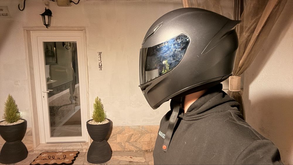 Capacete AGV K1 Matt Black Viseira escurecida Prateada