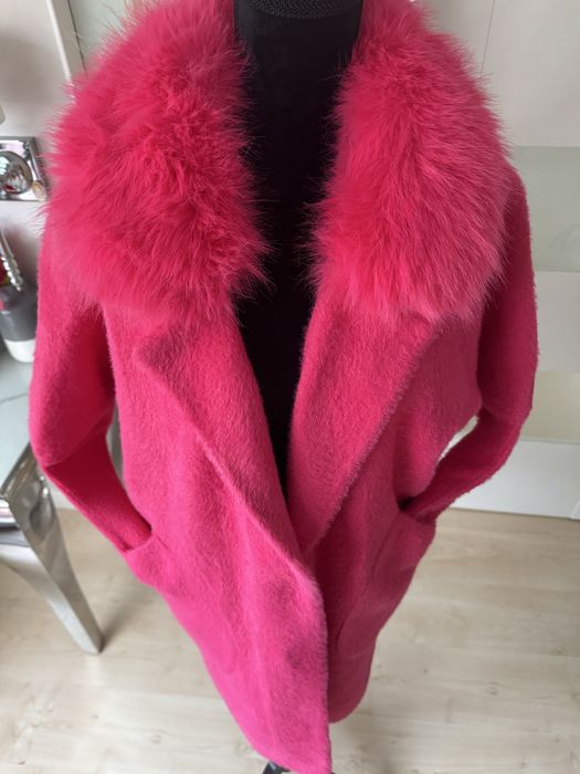 Alpaka płaszcz narzutka sweter