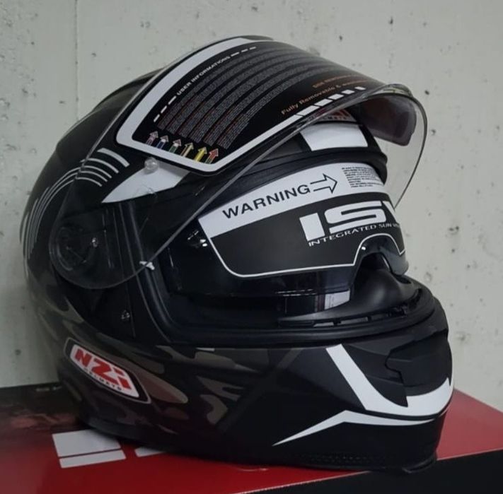 Capacete Integral NZI EURUS 2 Desert Black / White Matte ( L )( NOVO )