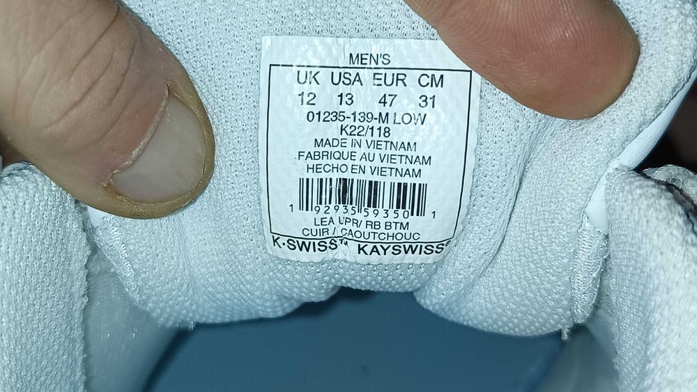 Męskie sneakersy K-SWISS RINZLER r.47 skóra stan idealny