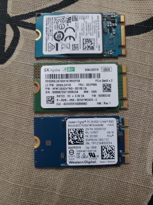 Накопитeли SSD M2 2230/2242/2280 NVMe SATA3 mSATA 128GB/256GB/512GB