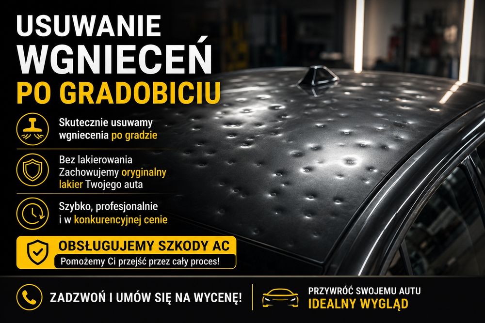 Usuwanie wgnieceń po gradobiciu