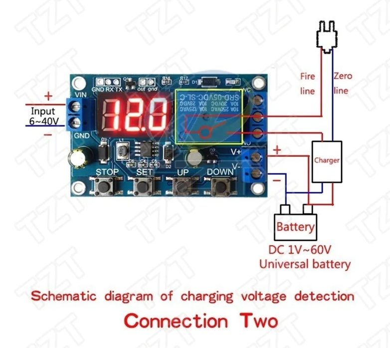 Контроллер заряда, разряда аккумулятора,  DC6-40 . Зарядное устройство