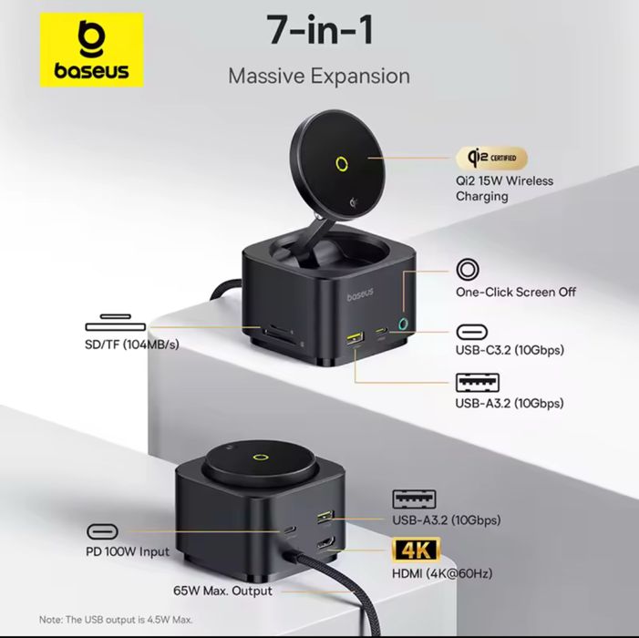 Baseus Qi2 15Вт беспроводное магнитное зарядное устройство
