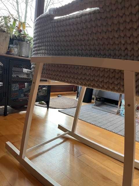 Kosz Mojżesza -SZARY+ biały bujak kołyska+ Pościel GRATIS Like Moses