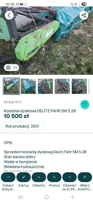 Kosiarka dyskowa KUHN GMD 3511 lift+control 2017 r.