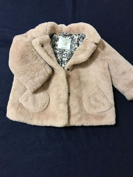 Zara futerko jesienno-zimowe pudrowy róż podszewka r 86