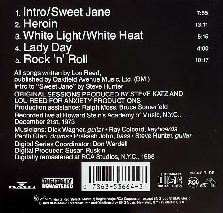CD Lou Reed - Rock and Roll Animal