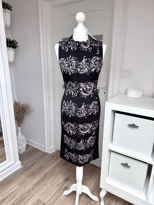 Sukienka strukturalna 3d biurowa wizytowa elegancja H&M nowa 36