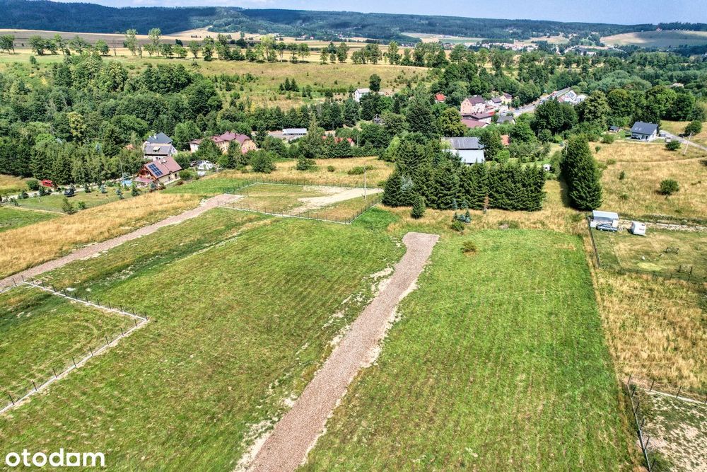 Szczytna – 3 działki 1505–1600 m² na wzgórzu, droga dojazdowa - Widok 2