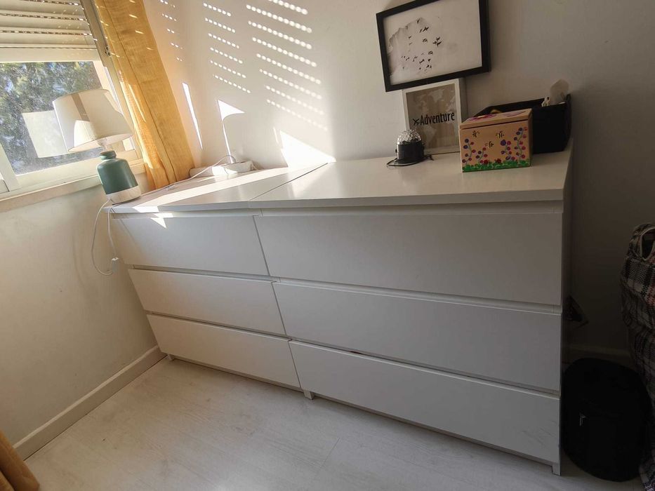 MALM
2 Cómoda MALM c/3 gavetas, branco, 80x78 cm