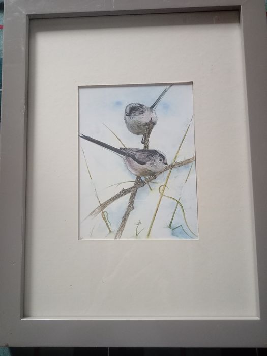 Obraz ptaki rustykalny oprawiony