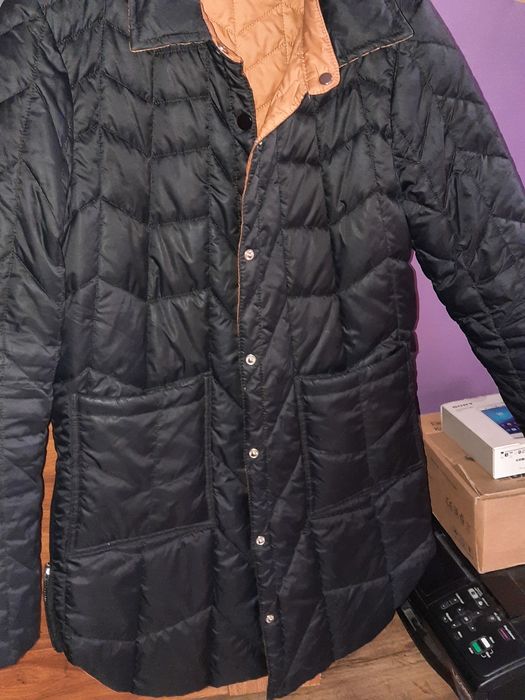 Kurtka płaszcz damski s dwustronny czarny karmel pikowany