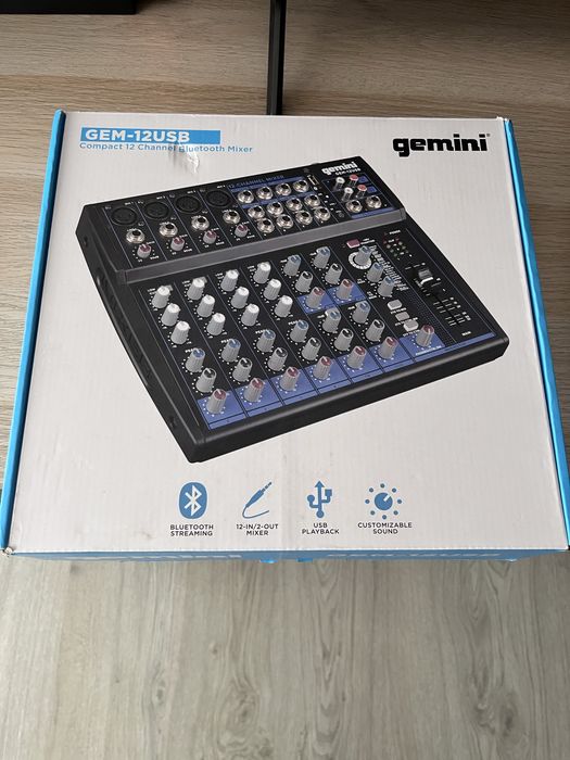 Gemini Sound GEM-12USB Professional 12-Channel Bluetooth Audio Mixer