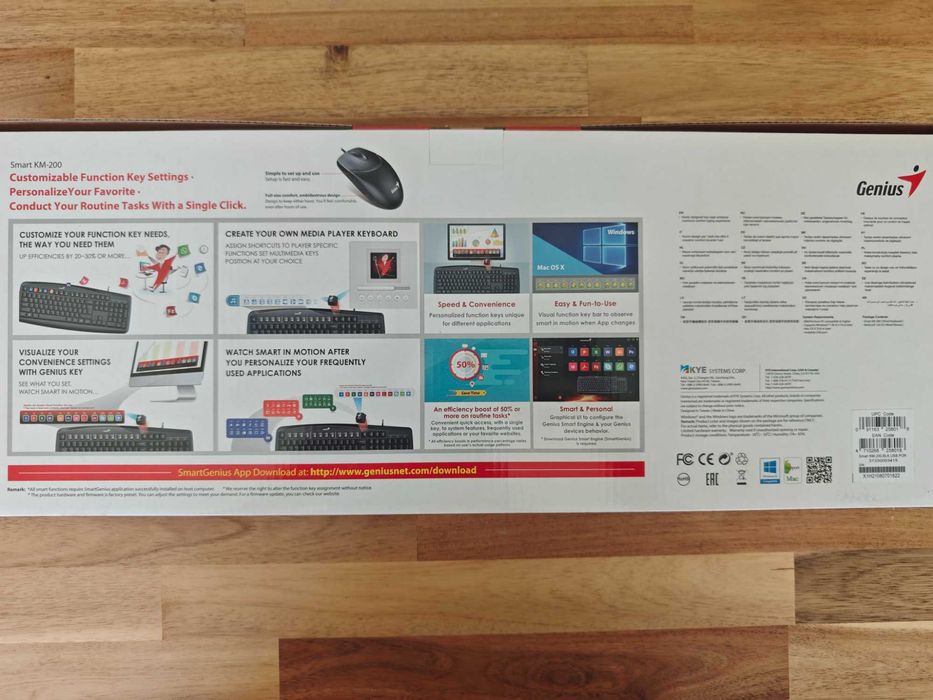 Teclado + Rato Genius Wired Smart KM-200 (Novo)