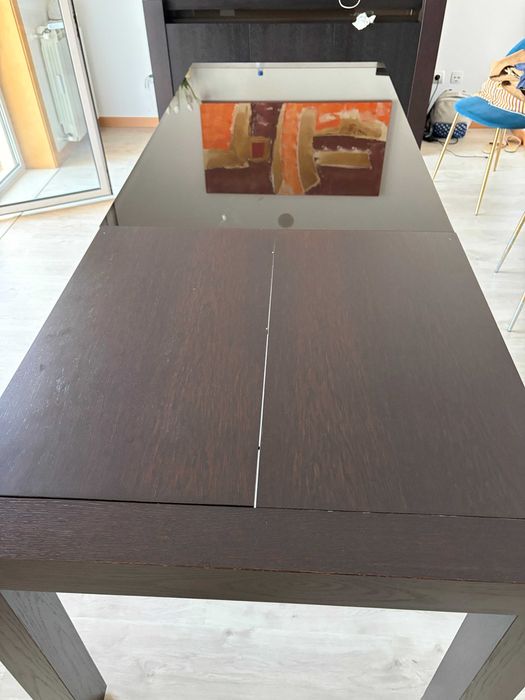 Mesa de jantar Wengué 170x90cm extensível 240cm