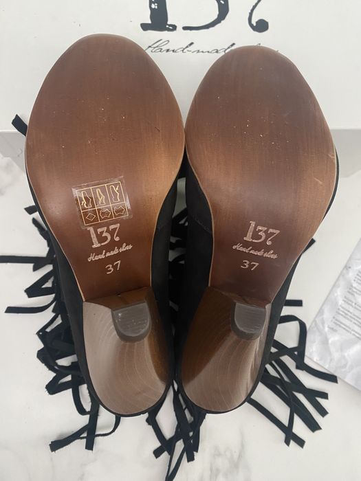 Botki z frędzlami Loft37 nowe 100% skóra