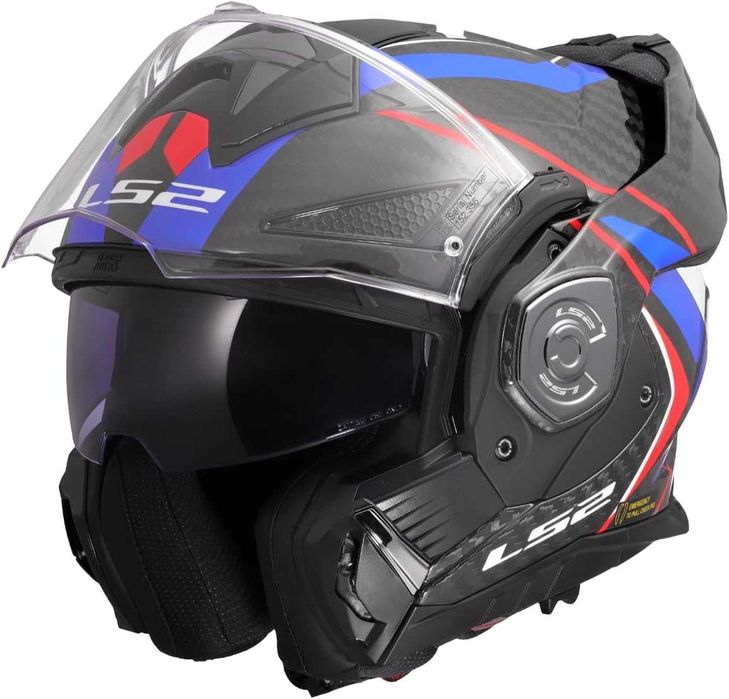 Kask motocyklowy LS2 ADVANT X CARBON FUTURE II Gloss White Blue S modularny