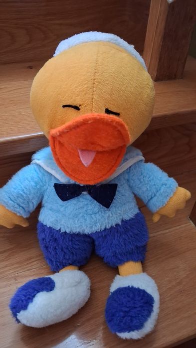 Boneco patinho antigo em peluche 41 cm