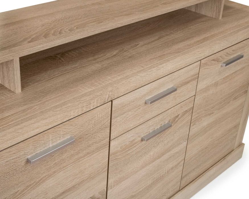 Komoda z szafkami do salonu, sypialni z półką dąb sonoma