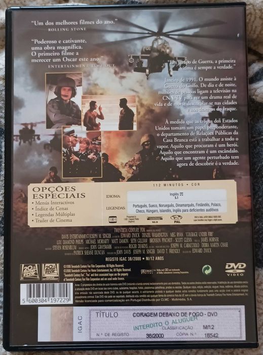 Dvd Coragem debaixo de Fogo