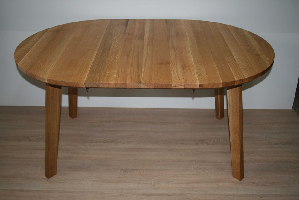 Stół okrągły dębowy rozkładany ( lity dąb) LOFT