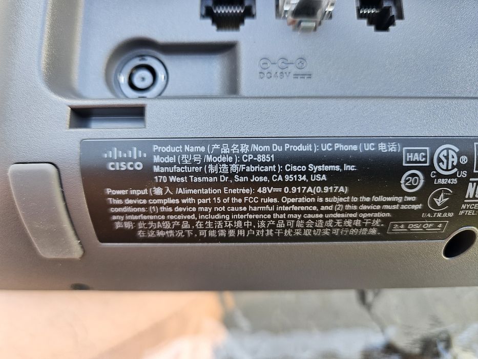 Telefon IP Cisco CP-8851 / VoIP / PoE