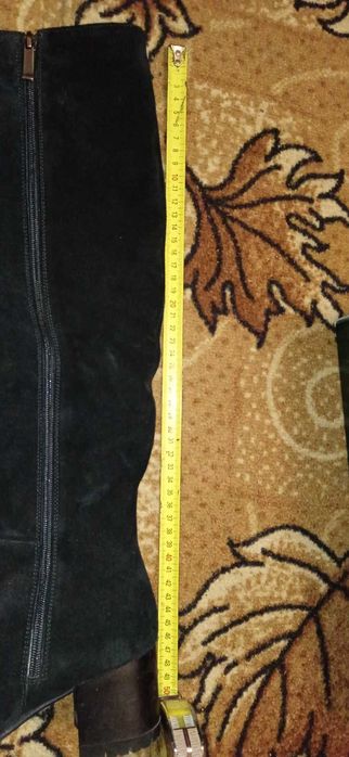 Чоботи ботфорти жіночі чорні замш натуральні демісезон 38 р.(24.5 см.)