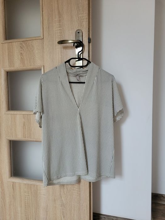 H&M biało-czarna bluzka L