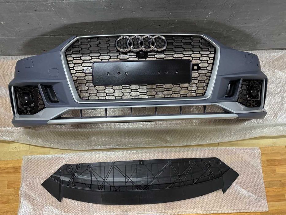 Передний бампер А4 ауді Бампер audi a4 B9 решетка AUDI RS4 16-20год решітка а4 б4 RS Бампер aуді рс 2017 B9 новий бампер Ауди под радари дистроник