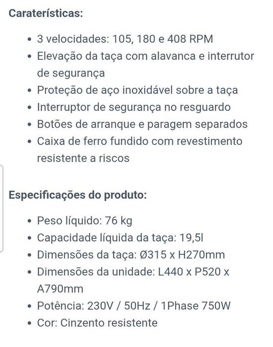 Batedeira planetária 20l nunca usada