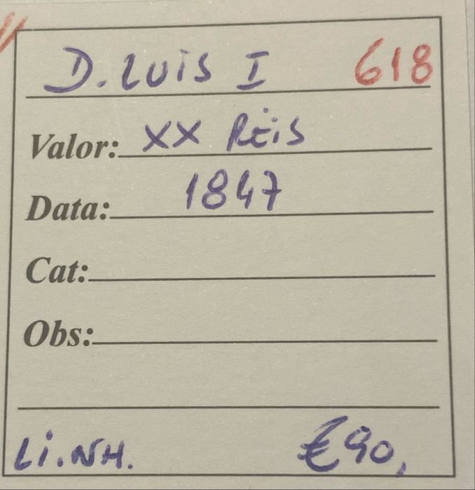 Moeda 618 - D LUIS I - XX Reis 1874