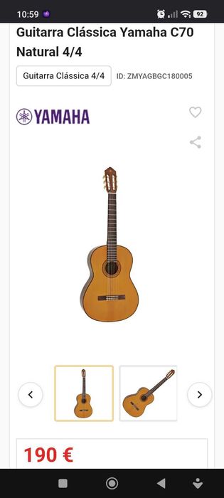 yamaha c70 violão nylon