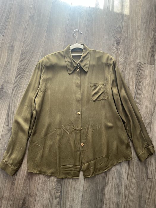 Koszula khaki 100% jedwab