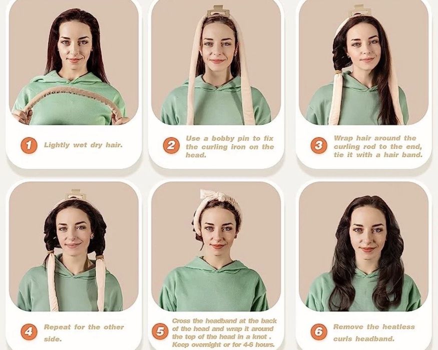 М'які бігуді для холодної завивки волосся обруч-джгут стрічка