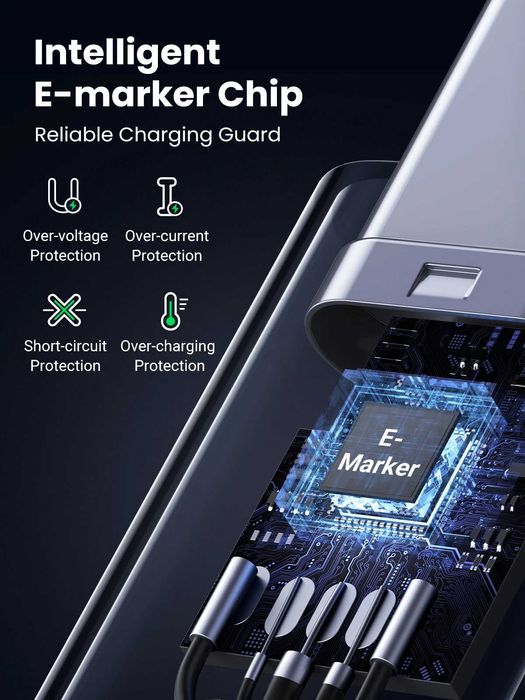 Кабель зарядный Ugreen Type-C to Type-C 240W 5A 1м PD3.1 (US535) 15311
