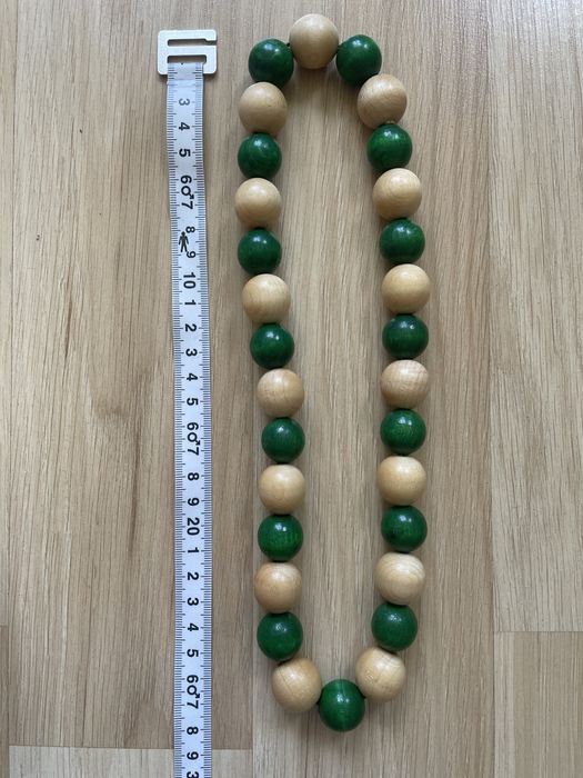 Korale drewniane góralskie, zielone