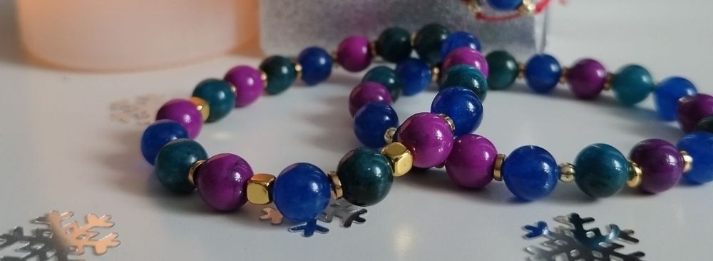 Dwie bransoletki z kamieni naturalnych