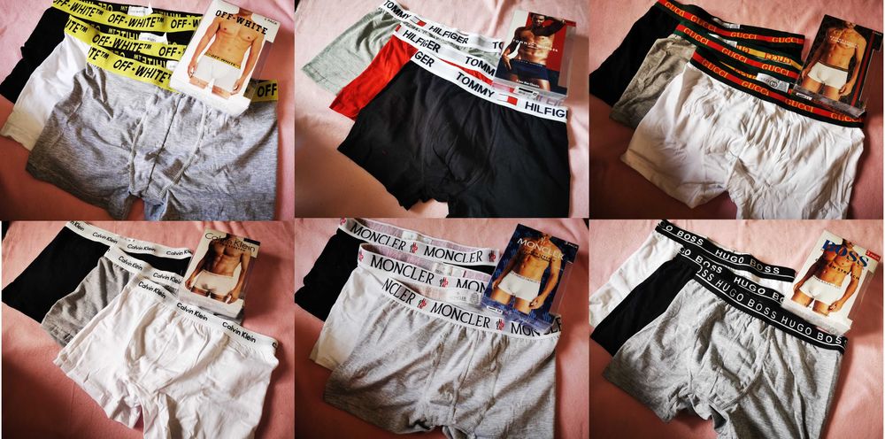 Zestaw bielizny offwhite tommy hilfiger hugo boss bokserki meskie 3pak