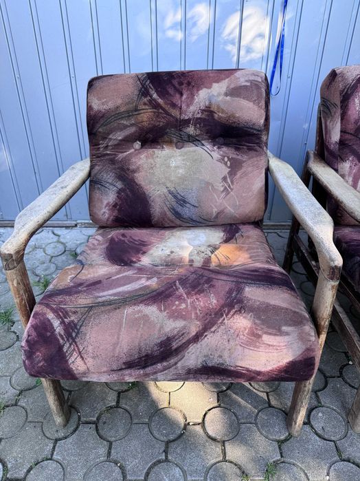 Fotel fotele 2 szt PRL retro vintage B7522 Zenon Bączyk Unikat podobne do projektu Stefan
