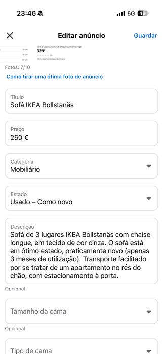 Sofá IKEA Bollstanäs