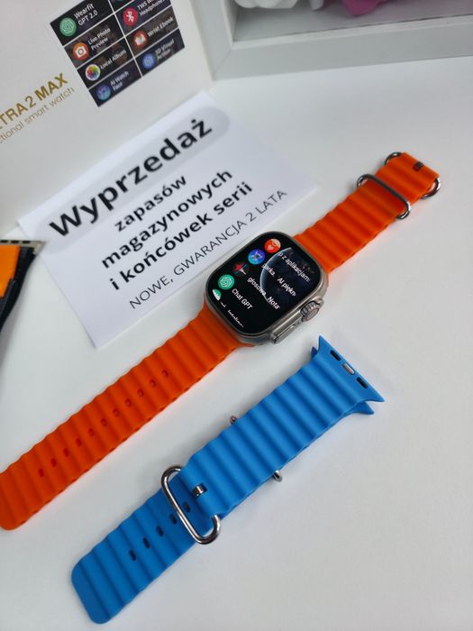 Smartwatch HK Ultra Max – AMOLED 2,12", połączenia Bluetooth, nowy