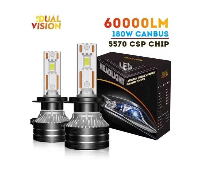 Kit 2 Lâmpadas Led c/canbus 180w 6000k 60000LM H1 H7 Novo