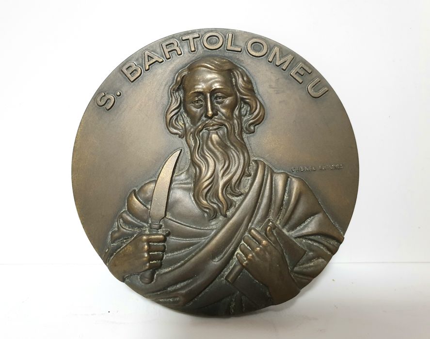 3 medalhas em bronze Santos: Bartolomeu-Cristóvão-João de Deus
