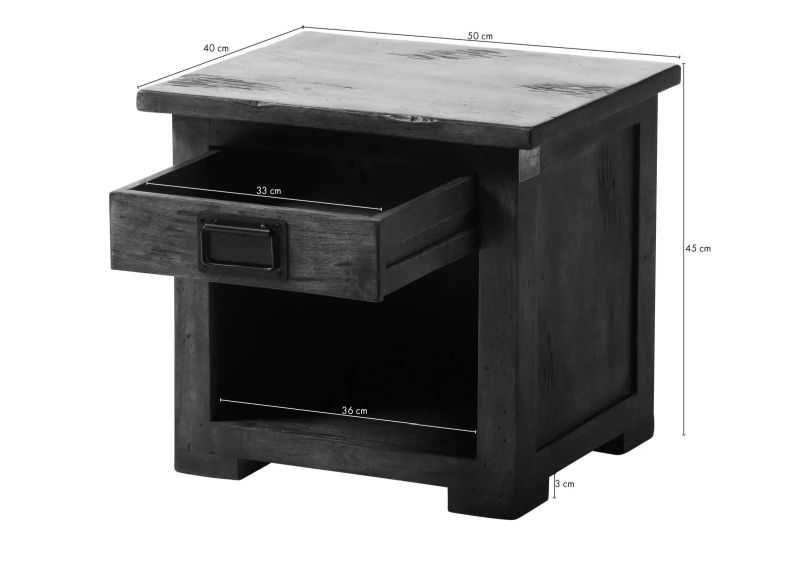 Szafka nocna drewniana Railway MANGO LOFT woskowana BGM24.pl B 8016